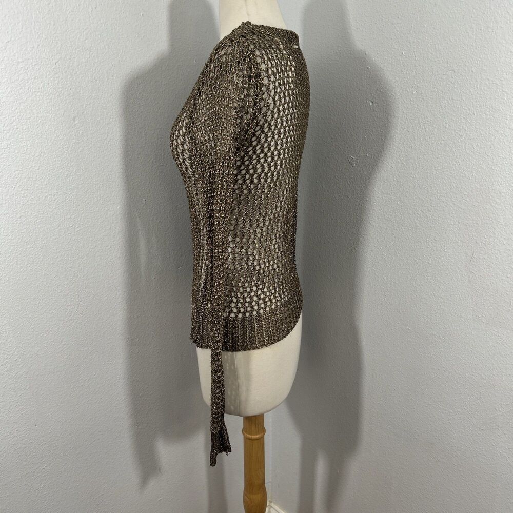 Love Sen Top Women S or M Metallic Fishnet Beach Spring Summer - Picture 2 of 8